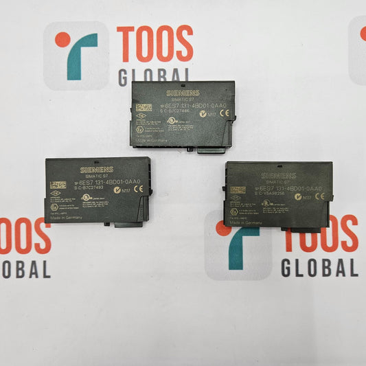Three Siemens relays on a white background with 'TOOS GLOBAL' branding.