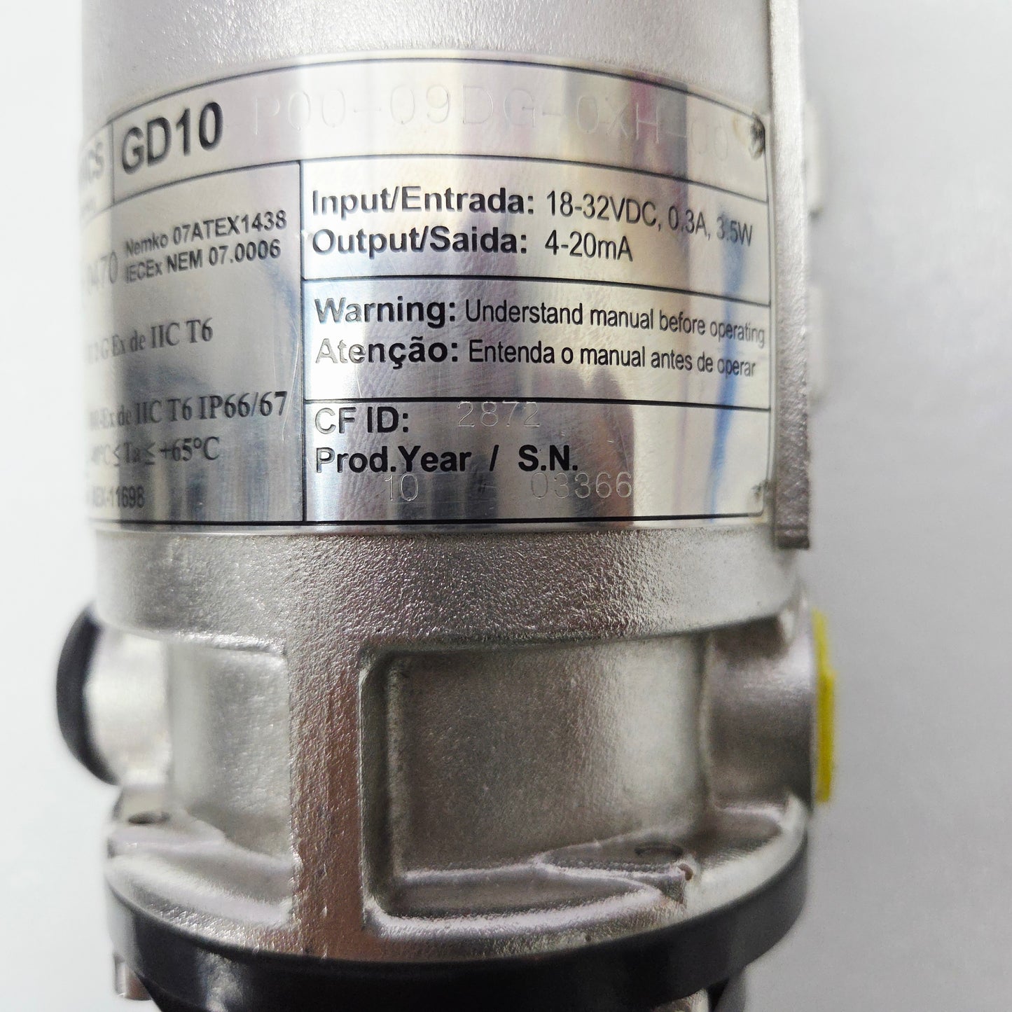 SIMATRONICS GD10-P00-09DG-0XH-00 INFRARED POINT GAS DETECTOR