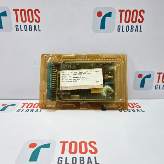 Electronic module in clear plastic casing on a TOOS GLOBAL branded background
