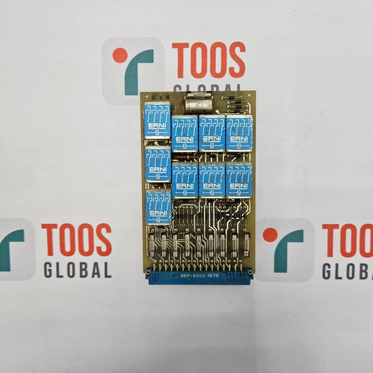Electronic module with blue connectors on a white background with TOOS Global branding.