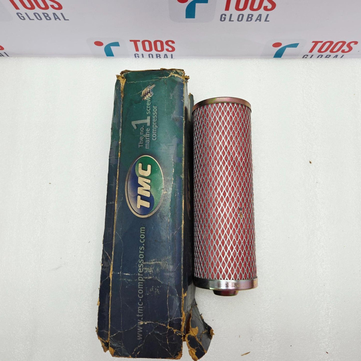 TMC air filter with packaging on a white background with 'TOOS GLOBAL' branding.