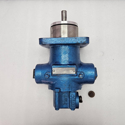 Blue mechanical component on a white background