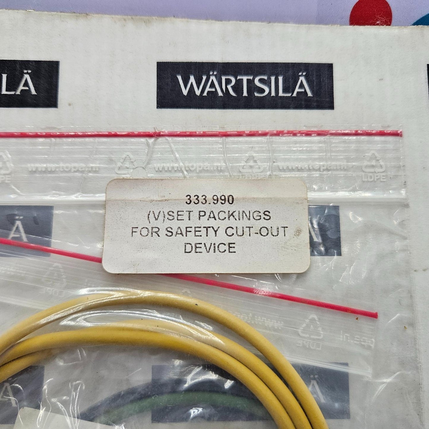 WARTSILA 333.990 SET PACKINGS FOR SAFERTY CUT-OUT DEVICE