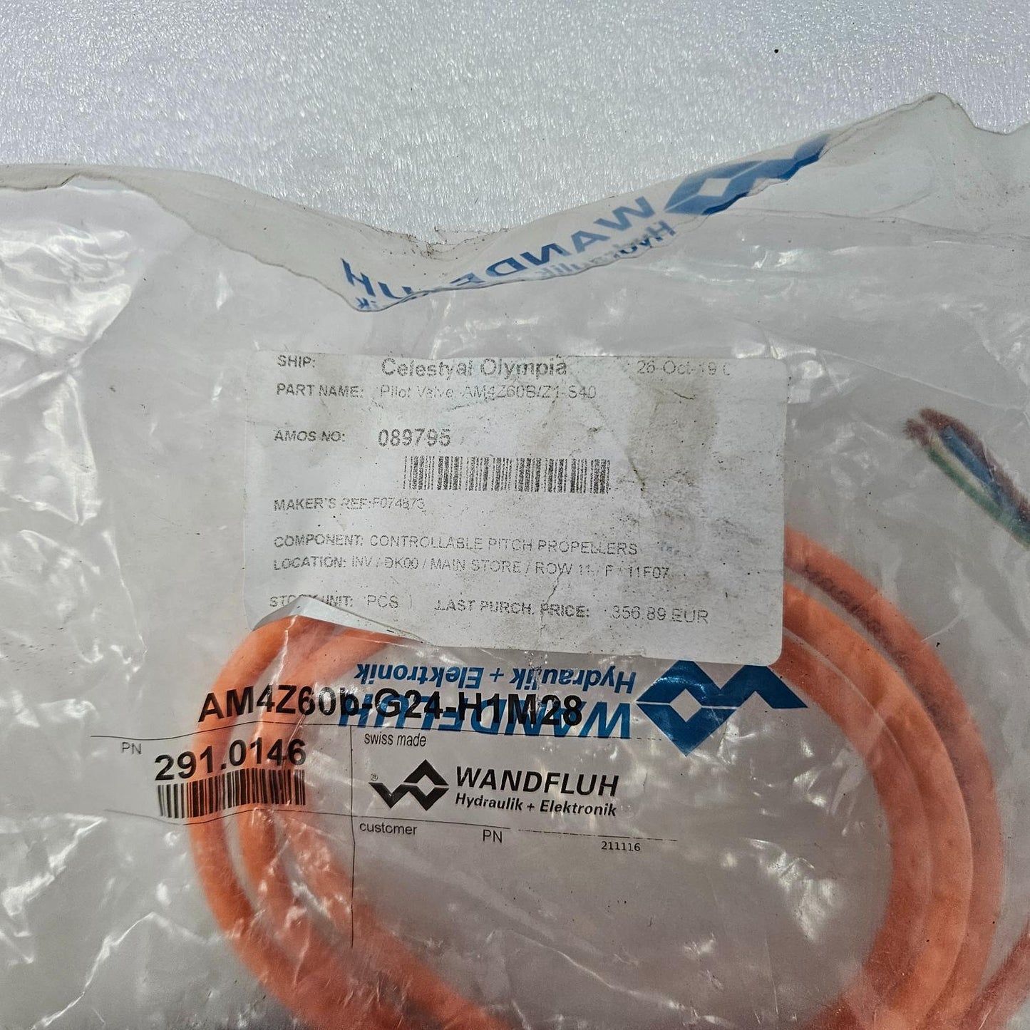 Wandfluh AM4Z60B-H1M28 Hydraulic Valve SIN45V-M26