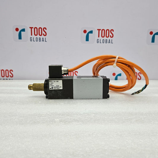 Wandfluh AM4Z60B-M28-H1 Hydraulic Valve SIN45V-G24-M28 Mechanical component with orange cable on a white background with 'TOOS GLOBAL' branding.