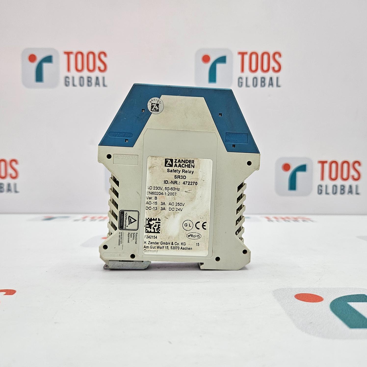 Electrical component with branding on a white background